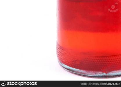 Red drink in the bootle. Wuth white background