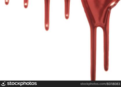 Red drop of blood isolated on white background