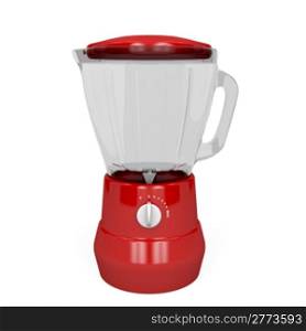 Red electric blender on white background