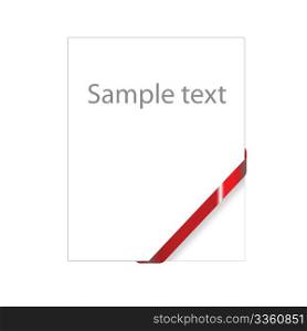 Red emty corner ribbon, ready for your text(sale,new, mail , document, free, etc)