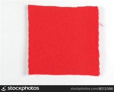 Red fabric sample. Red fabric swatch over white background