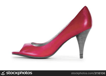 Red female shoes in fashion concept