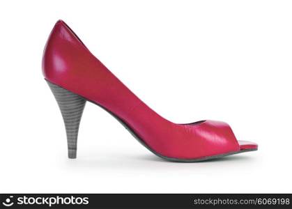 Red female shoes in fashion concept