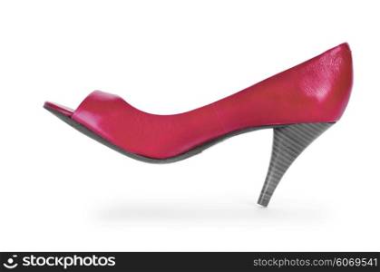 Red female shoes in fashion concept