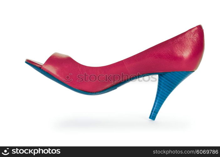 Red female shoes in fashion concept