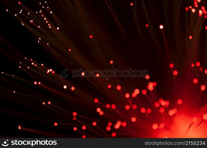 red fiber lights with defocused spots