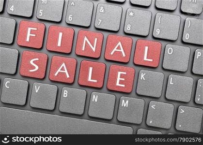 Red final sale key on keyboard