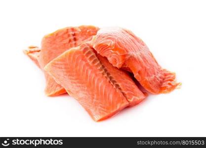 red fish fillet over white