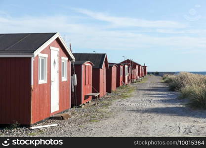 Red fishermen s huts in Skagen, Denmark 