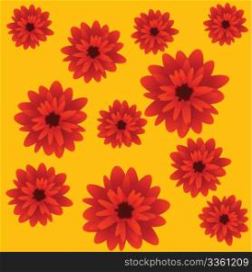 Red flowers card, background design