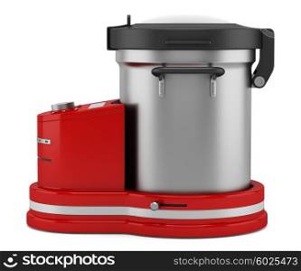 red food processor isolated on white background