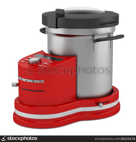 red food processor isolated on white background