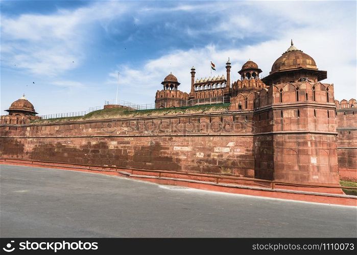 Red fort a mughal architecture made of sand stone at Delhi. A UNESCO world heritage site