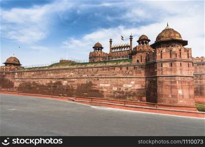 Red fort a mughal architecture made of sand stone at Delhi. A UNESCO world heritage site