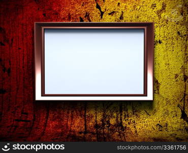 red frame on grunge background