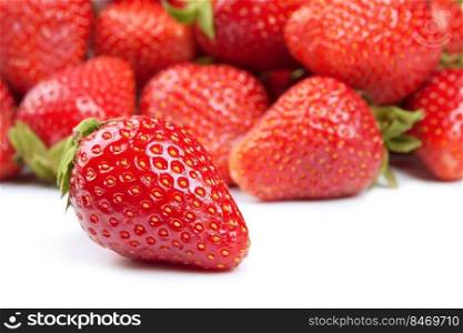 Red fresh strawberry isolated on white background. Strawberry isolated on white background