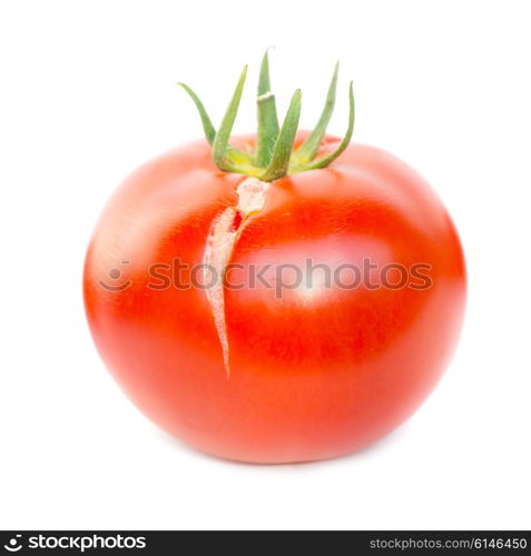 Red fresh tomato isolated on white background