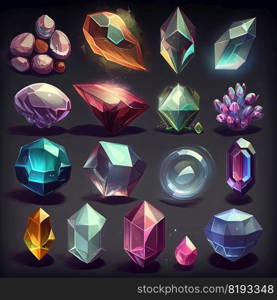 red game crystal gem ai generated. fantasy wealth, stone treasure, icon diamond red game crystal gem illustration. red game crystal gem ai generated