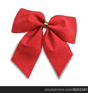 Red gift bow isolated on a white background