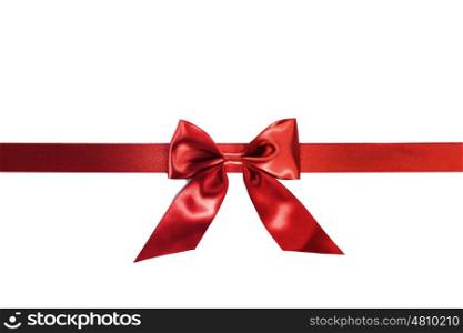 Red gift bow on white. Red gift bow isolated on white background