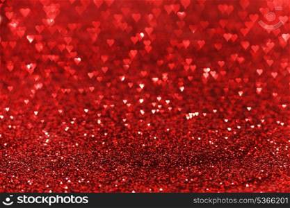 Red glitter background, valentines day card