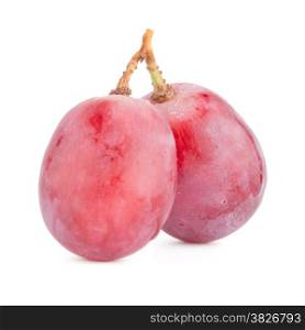 Red grape isolated on white background.