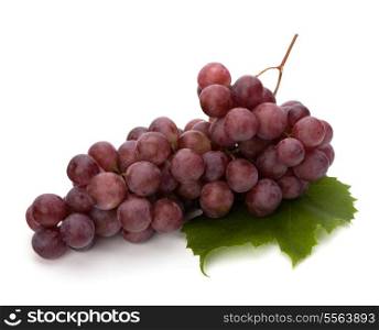 red grape whith leaf isolated on white background