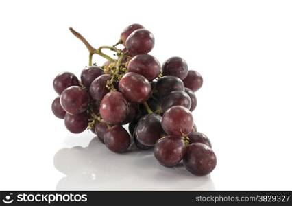 red grapes fruit isolated on white background