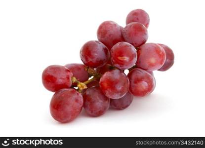 Red grapes isolated on white background. Red grapes