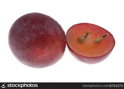 Red grapes on isolated