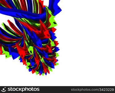 red green and blue abstract. 3d