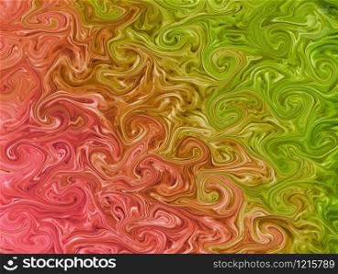 Red - green wave vibrations. Abstract background.