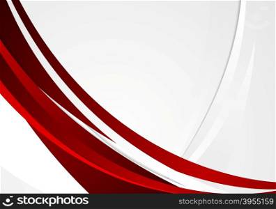 Red grey wavy corporate abstract background