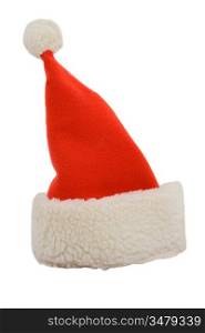 Red hat of Santa Claus isolated on white