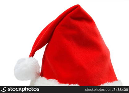 Red hat of Santa Claus isolated on white