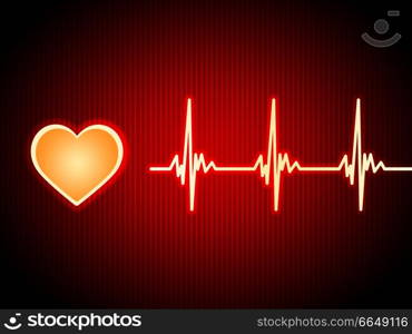 Red Heart Background Showing Pumping Blood And Alive&#xA;