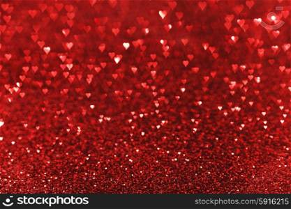 Red heart bokeh background, Valentines day design
