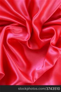 Red heart from elegant red silk for St Valentine&rsquo;s day background