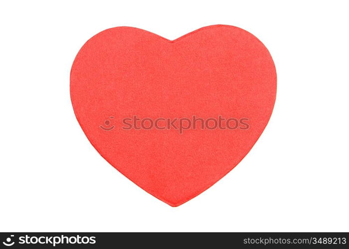 Red heart on a over white background