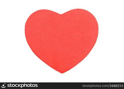 Red heart on a over white background