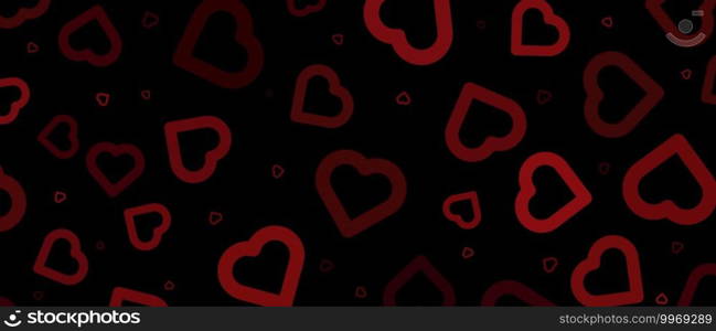 Red heart shape on black background