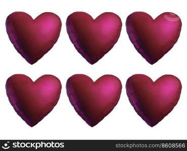 Red Heart shape on white background