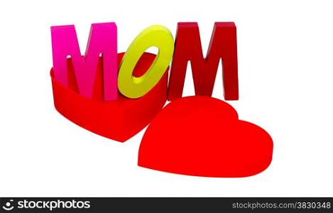 red heart with mom text