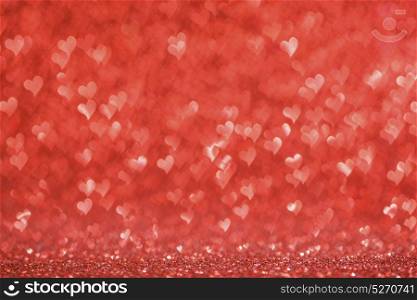 Red hearts background. Red glowing bokeh hearts background for Valentines day