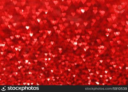 Red hearts bokeh valentines day love background