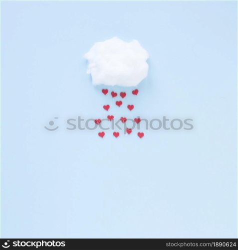 red hearts falling from cloud . Resolution and high quality beautiful photo. red hearts falling from cloud . High quality and resolution beautiful photo concept