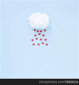 red hearts falling from cloud . Resolution and high quality beautiful photo. red hearts falling from cloud . High quality and resolution beautiful photo concept
