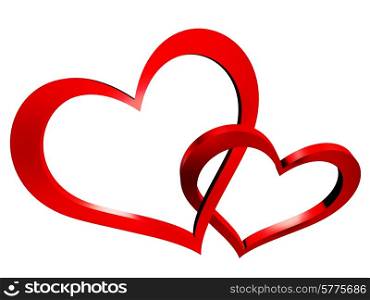 red hearts isolated on white. red hearts