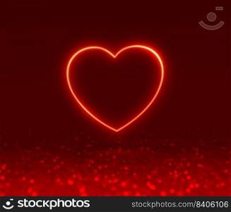 Red hearts neon shape on abstract light background in love concept for valentines day with sweet and romantic moments. 3d render