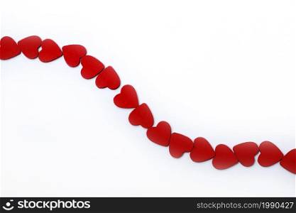 Red hearts on a white background. Valentine&rsquo;s day.. Red hearts on a white background.